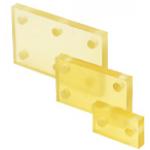Plates / PUR / ether- antistatic, ester- low rebound / A30, A50, A70, A90, A95 / through holes / adhesive layer 