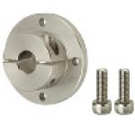 Shaft holders / round flange, two-sided flattened round flange / two-piece