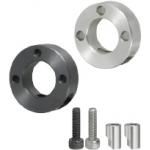 Set collars / stainless steel, steel / wedge clamping / triple transverse hole, transverse thread SCWR30