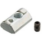 6 Series (Groove Width 8 mm) Lock Nut With Post-Assembly Insertion Leaf Spring for 30/60 Square Aluminum Extrusions