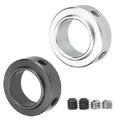 Set collars / aluminium, stainless steel, steel / double set screw / stepped