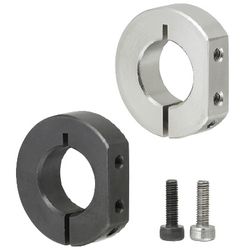 Set collars / flattened on one side / aluminium, stainless steel, steel / slotted / double cross thread SDS30