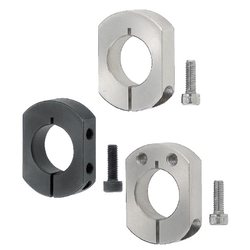 Set collars / flattened on both sides / stainless steel, steel / slotted / double cross thread SCKNK15-10