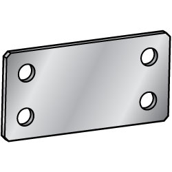 Sheet Metal Mounting Plate / Bracket - Hole Position Center Distribution Type - JSAAS