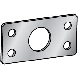 Sheet Metal Mounting Plate / Bracket - Hole Position Center Distribution Type - JSHDS