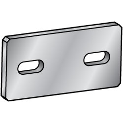 Flat Bar / Rolled Aluminum Mounting Plate/Bracket, B Dimension, HRNRA HUNRA