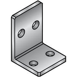 L-Shaped Finishing Angle Mounting Plate / Bracket -Hole Position Center Distribution Type- LRCDF