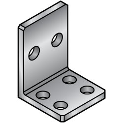 L-Shaped Finishing Angle Mounting Plate / Bracket -Custom Dimensions Type- LAFDF