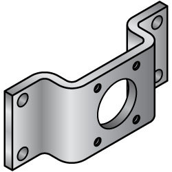 Sheet Metal Mounting Plates / Brackets / Convex Bent