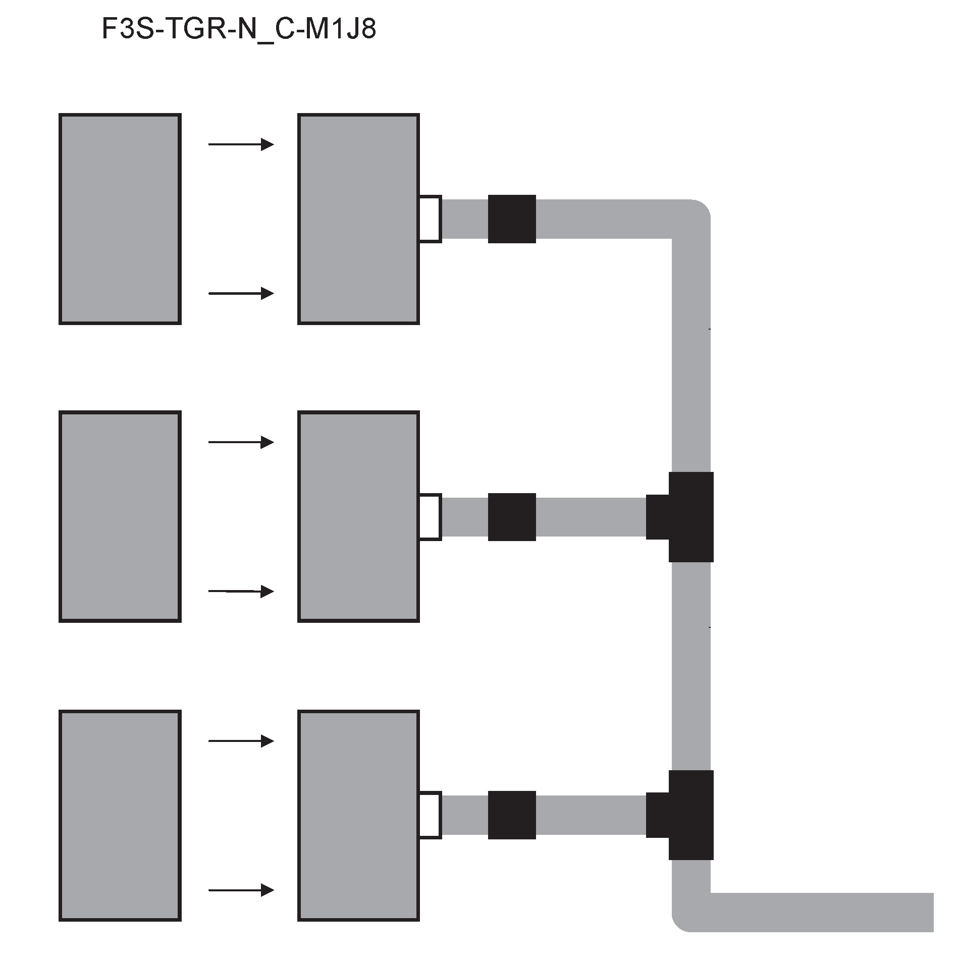 T-connector Connection Cable for Hall Coded Non-contact Safety Switches F3S-TGR-N□C