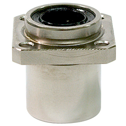 Linear ball bearings / guided square flange / steel / untreated, anti-rust treatment / LFK