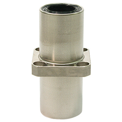 Linear ball bearings / central square flange / steel / untreated, anti-rust treatment / double bush / LFDKC