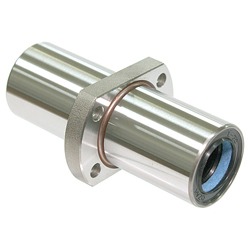 Linear ball bearings / central, double flattened round flange / steel / untreated, anti-rust treatment / maintenance-free / LFDTC-MF 