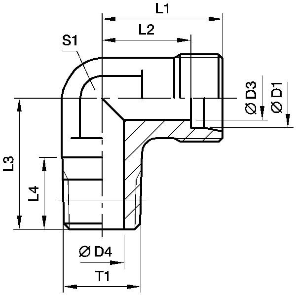 PARKER Male Stud Elbow WE-NPT