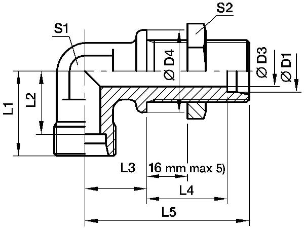 PARKER WSV bulkhead elbow