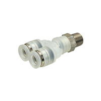 Tube Fitting PP Type Branch Y for Clean Environments  Screw Part SUS304 PPX8-02SUS