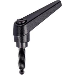 Adjustable Clamping Levers, clamping screw / ball-headed mm / / mm / black