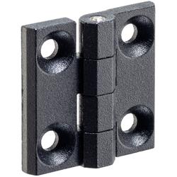 Flat hinges / conical countersinks / zinc die-cast / black / 25160.02xx / HALDER