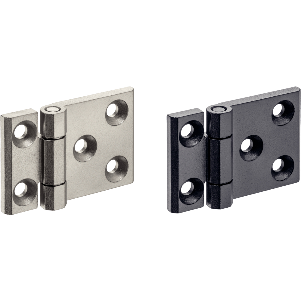 Hinges, Stainless steel, elongated on one side