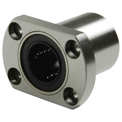 Linear ball bearings / double flat round flange / steel / seal / SBH