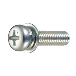 Cross Recessed Pan Head Screw, P=4 (SW + JIS Small Flat W), for Thin Plates CSPPNZPU-ST3B-M3-15