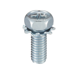 External Tooth Washer Integrated Phillips Head Hexagon Upset Screw (External Tooth W) HXPS-ST3W-M5-12