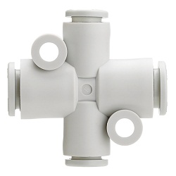 KQ2TX, One-touch Fitting White Color - Different diameter cross