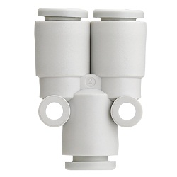 KQ2U*-00, One-touch Fitting White Color - Union “Y” KQ2U04-00A-X35