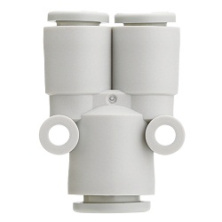 KQ2U, One-touch Fitting White Color - Different diameter union “Y”