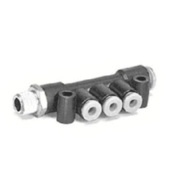 KM14, One-touch Fittings Manifold Series - Port A One-touch Fitting, Port B Rc(PT) Female Thread