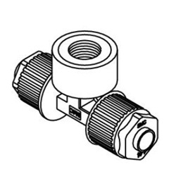 Fluoropolymer Pipe Fitting, LQ1 Series, Female Branch Tee, Inch Size LQ1B5A-FN