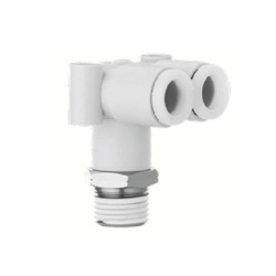 Stainless Steel One-Touch Pipe Fitting KQ2-G Series, Branch Elbow Union Fitting KQ2LU-G (Sealant / No Sealant) KQ2LU10-03G