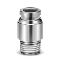 KQG2S, Stainless Steel EN 1.4401 Equiv., One-touch Fitting, Hexagon Socket Head Male Connector KQG2S13-N04S