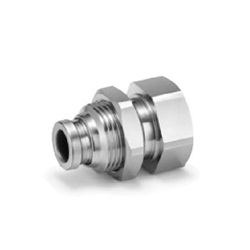KQG2E, Stainless Steel EN 1.4401 Equiv., One-touch Fitting, Bulkhead Connector