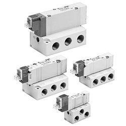 5-Port Solenoid Valve, Base Mounted, Single Unit, SY3000 / 5000 / 7000 / 9000 Series SY3140R-5MOU-Q