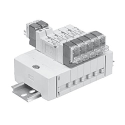 5-Port Solenoid Valve, SY3000/5000, Base Mounted, DIN Rail Mounting Type, Individual Wiring Type SS5Y3-45-09D-M-Q