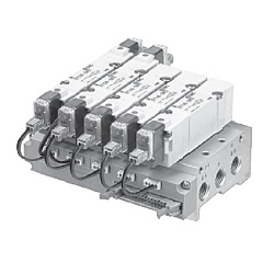 5-Port Solenoid Valve, SY3000/5000/7000, Base Mounted, Ribbon Cable Type SS5Y3-41P-05-C4F-Q