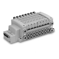 5-port solenoid valve base piping type plug-in unit VQC2000 series manifold VV5QC21-02C6FD3