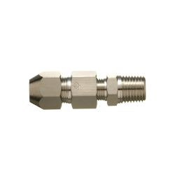 Double Nut Type Fitting Male Connector for Control Copper Pipes (Tapered Thread Type)