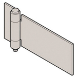 Flat hinges / non-perforated / asymmetrical / demountable / rolled / stainless steel / blank / B-1545 / TAKIGEN