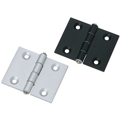 Flat hinges for construction profiles / conical countersinks / demountable / plastic bush, slot springs / extruded aluminium / B-500N / TAKIGEN B-500N-5-BLACK