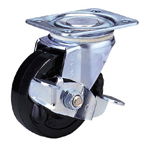 Standard Class 100Bs Truck Type Synthetic Rubber Wheel with Roller Bearing and Stopper (Packing Caster)