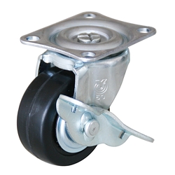G-S Model Swivel Wheel (Single Bearing) Plate Type (With Stopper) G-38URS