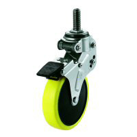 NPT Type Swivel Wheel Screw-in Type Anti-Static Urethane Wheel (with Stopper) NPT-100SUES-2-M12X35