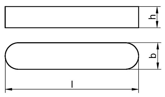 Form Passfedern (an einem Ende rund) Passfedern / Scheibenfedern