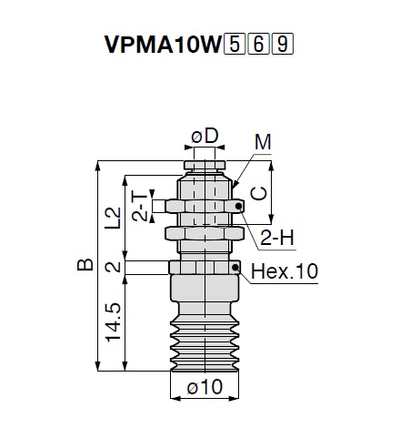 Vacuum Pad Multistage Bellows VPMA One-Touch Fitting Type 