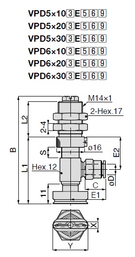 Vacuum Pad Oval Type VPD One Touch Fitting Type 