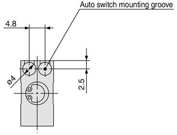 Auto switch mounting groove dimensional drawing