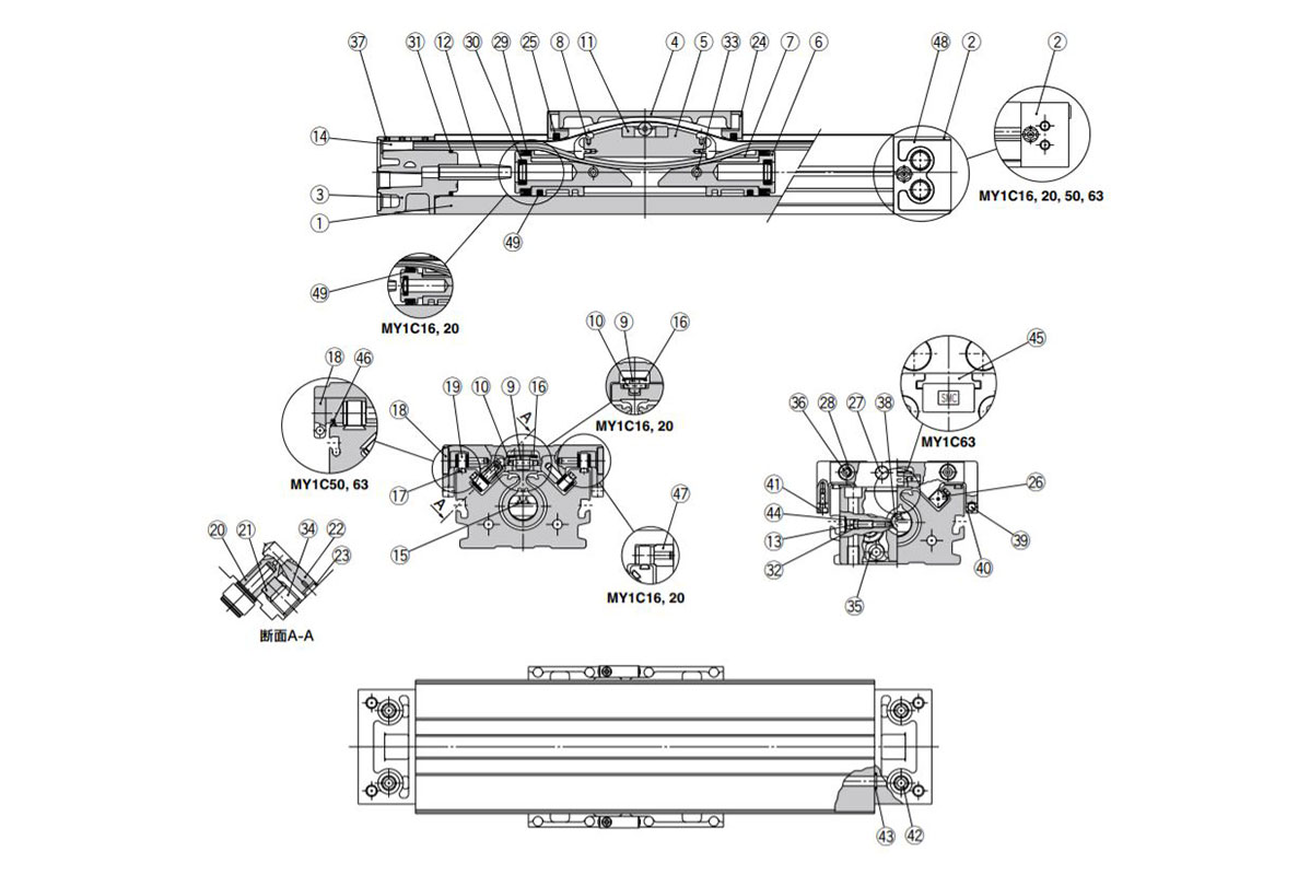 SMC:サイドサポート 型式:MY-S32A（1セット:10個入） - 3