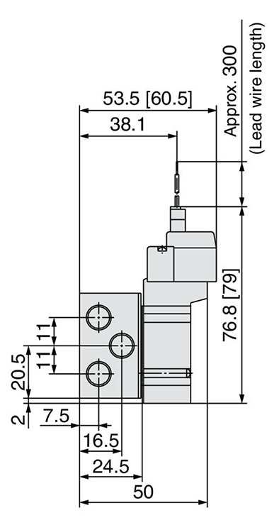 L plug connector (L): SY3140(R)-□L□□-01□ dimensional drawing